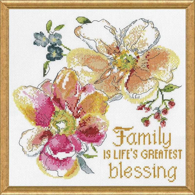 Design Works Crafts, Family Blessings Counted Cross Stitch Kit - Image 1